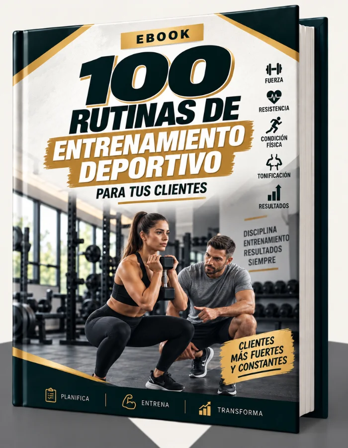 Portada de 100 Rutinas de Entrenamiento Deportivo para tus clientes