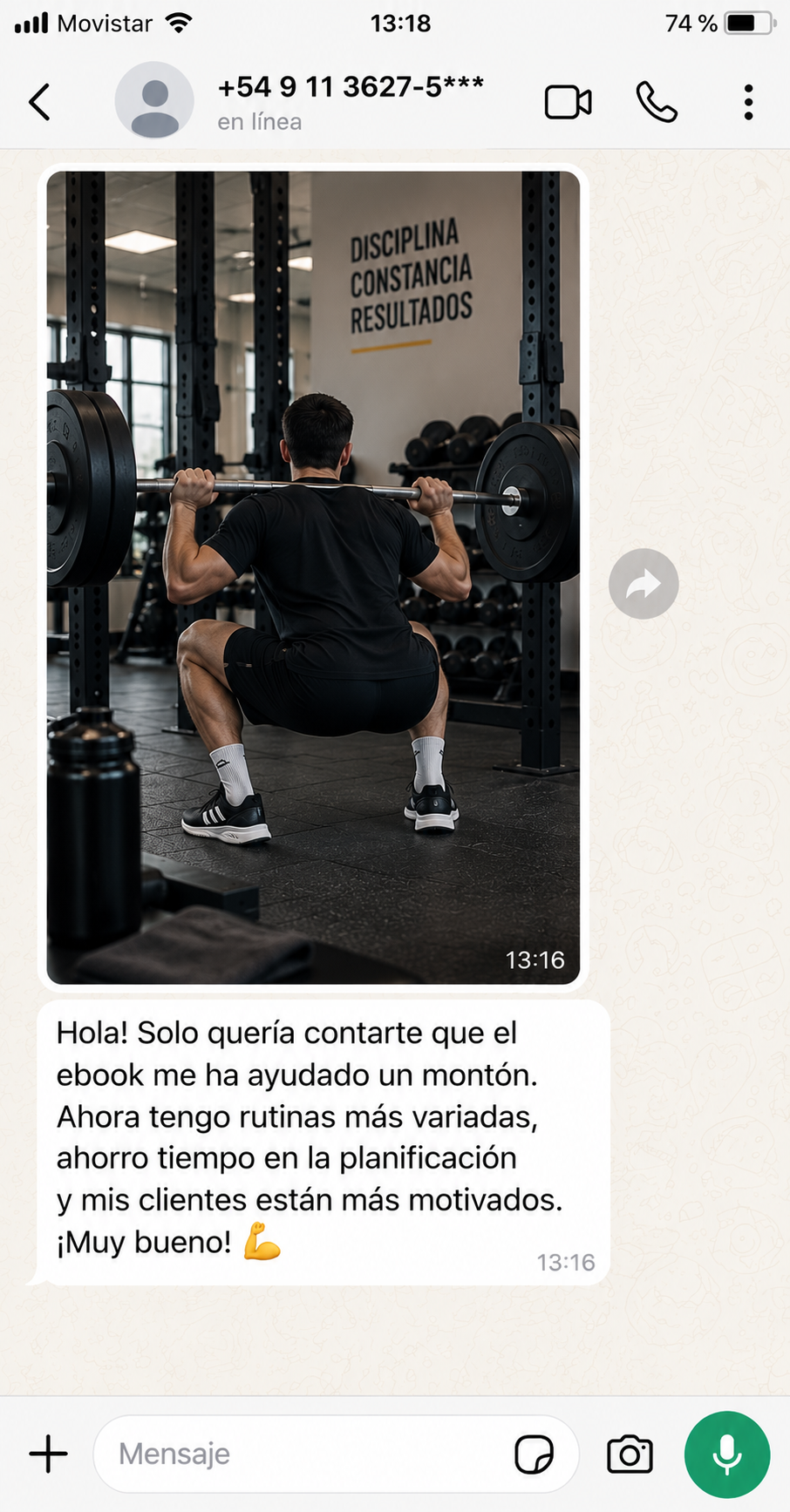 Testimonio sobre variedad de rutinas y clientes más motivados